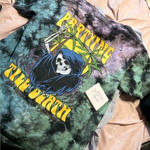 Vibrant Tie-Dye Skeleton Graphic Tee